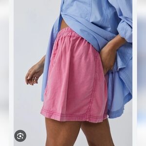 Free People Movement Get Free Poplin Pull-On Shorts in the color "Gumdrop" XS